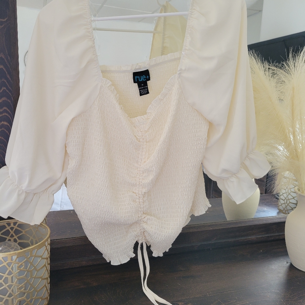 Cream peasant top